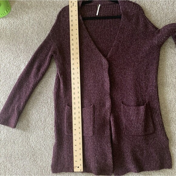 Free People Oversized Purple Cardigan Size Small - Picture 3 of 5
